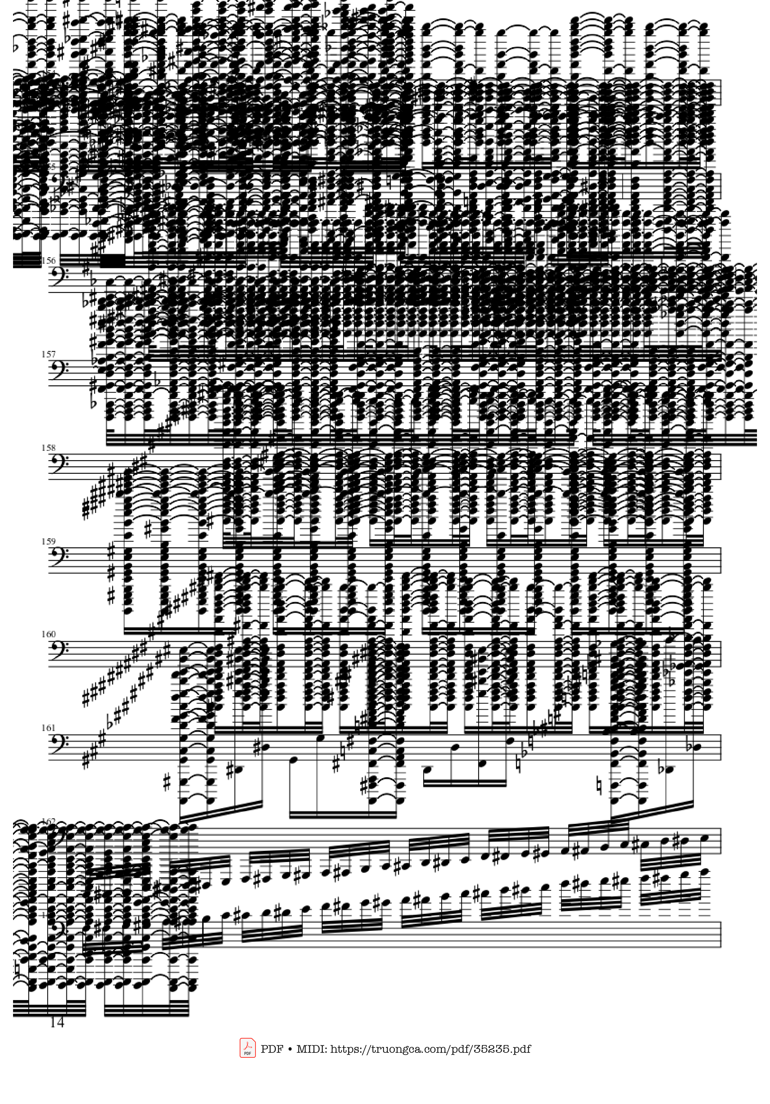 Page 14 of the piano sheet music PDF Piano – U.N. Owen Was Her? - Death Waltz by Touhou