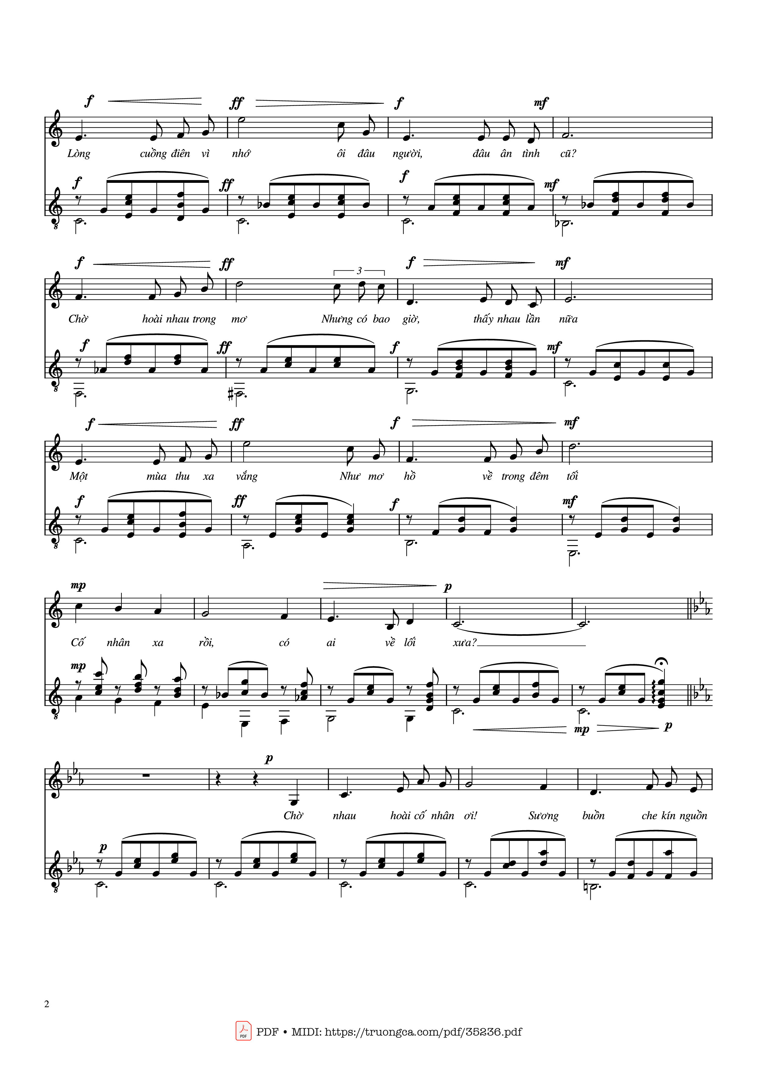 Page 2 of the piano sheet music PDF Guitar Tab – Hoài Cảm Guitar TAB by CUNG TIẾN