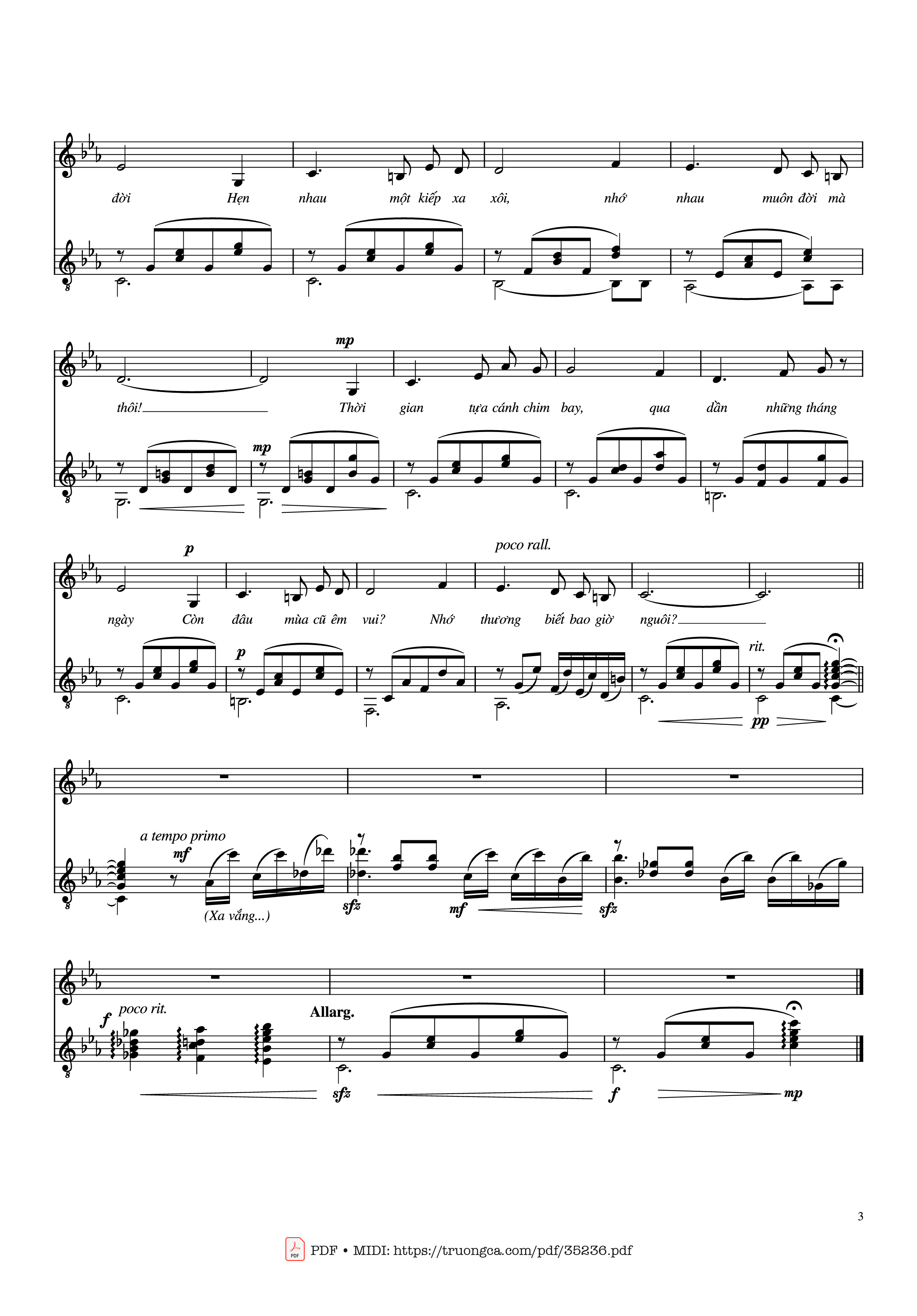 Page 3 of the piano sheet music PDF Guitar Tab – Hoài Cảm Guitar TAB by CUNG TIẾN