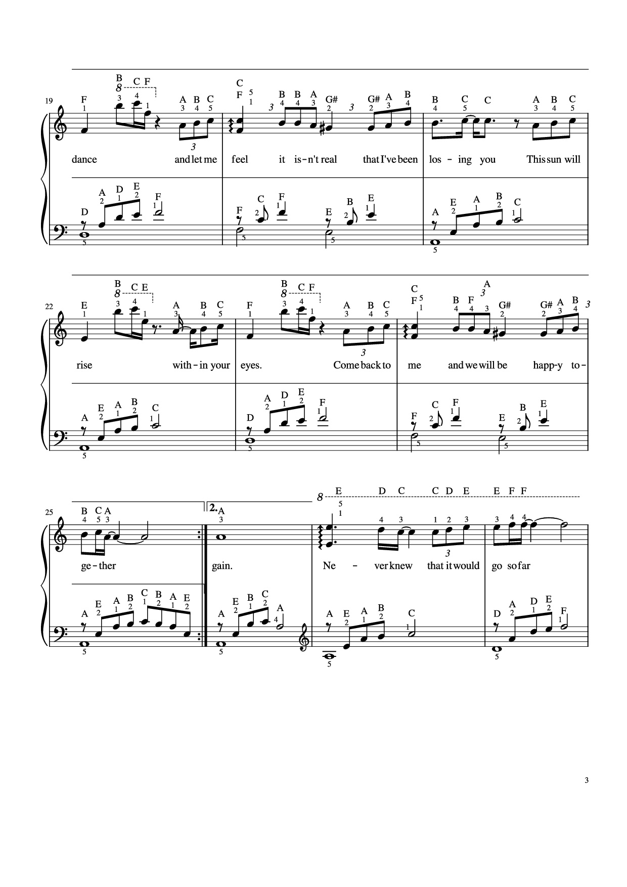Page 3 of the piano sheet music PDF Piano – Boulevard by Dan Byrd