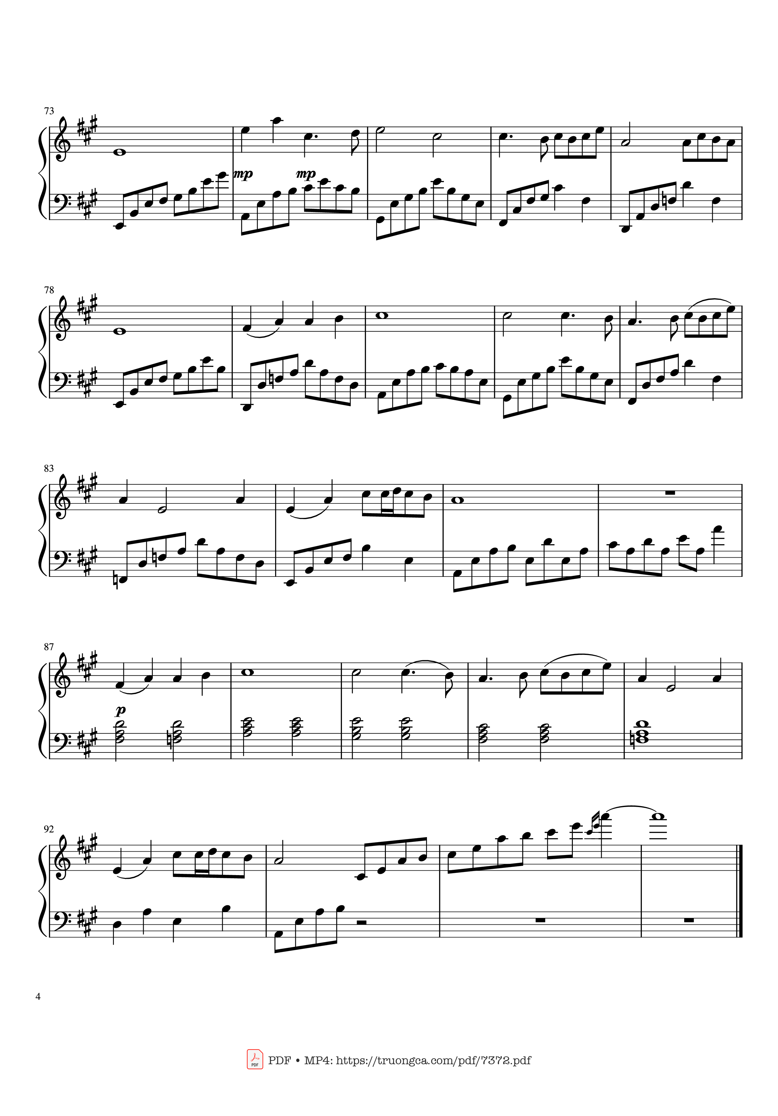 Page 4 of the piano sheet music PDF – Bèo dạt mây trôi Piano cover theo Anh Khang, Quang Thắng by Dân ca Bắc Bộ