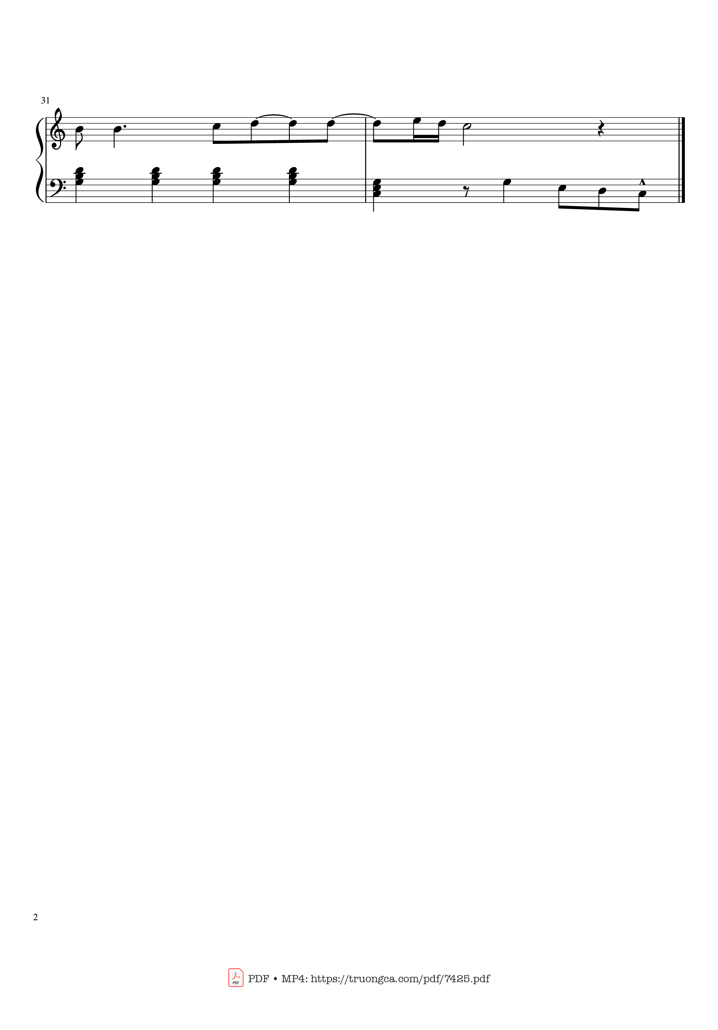 Page 2 of the piano sheet music PDF – Feliz Navidad Piano Easy by Jose Feliciano