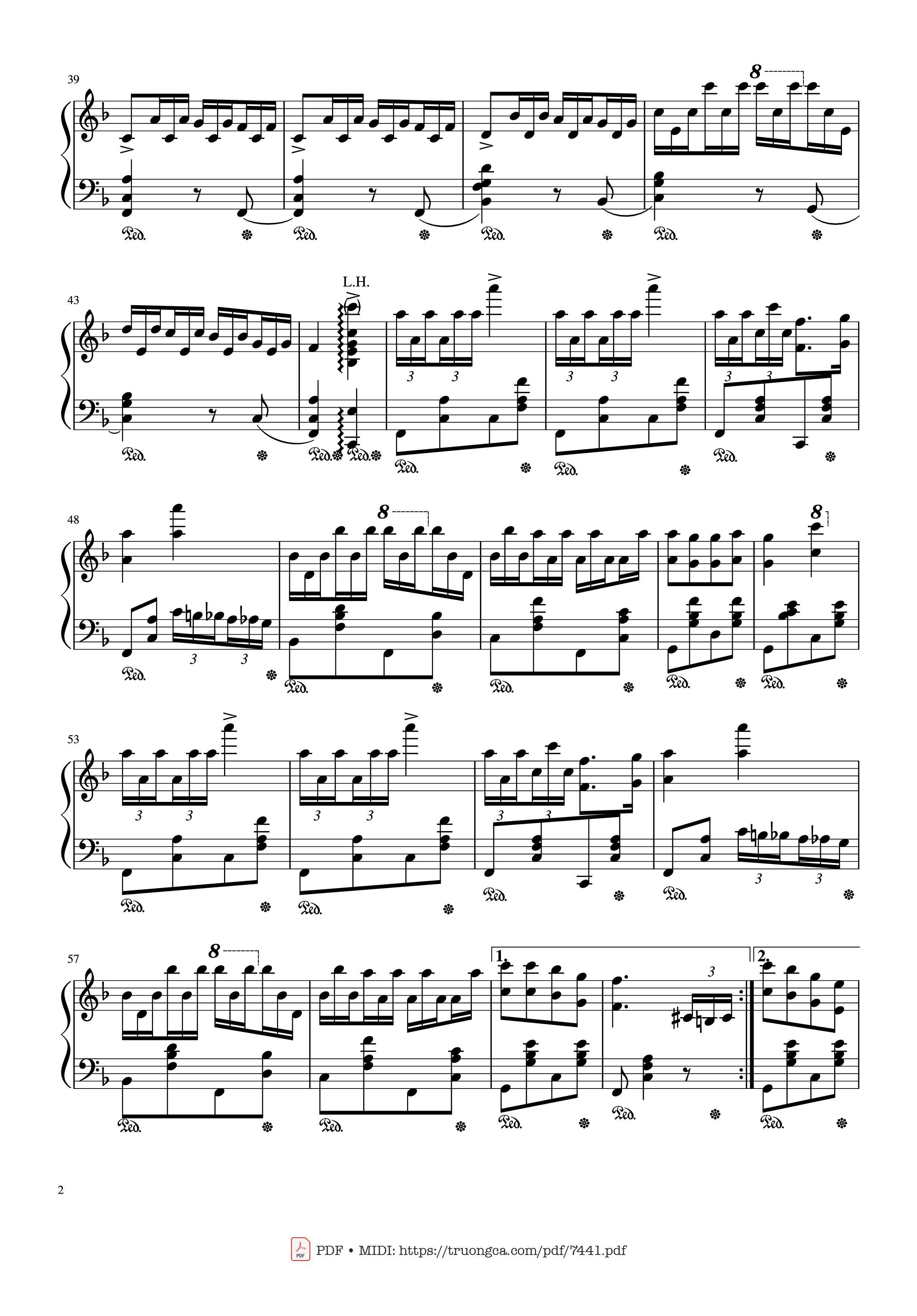 Page 2 of the piano sheet music PDF – Jingle Bells Variations Piano by Nhạc Ngoại