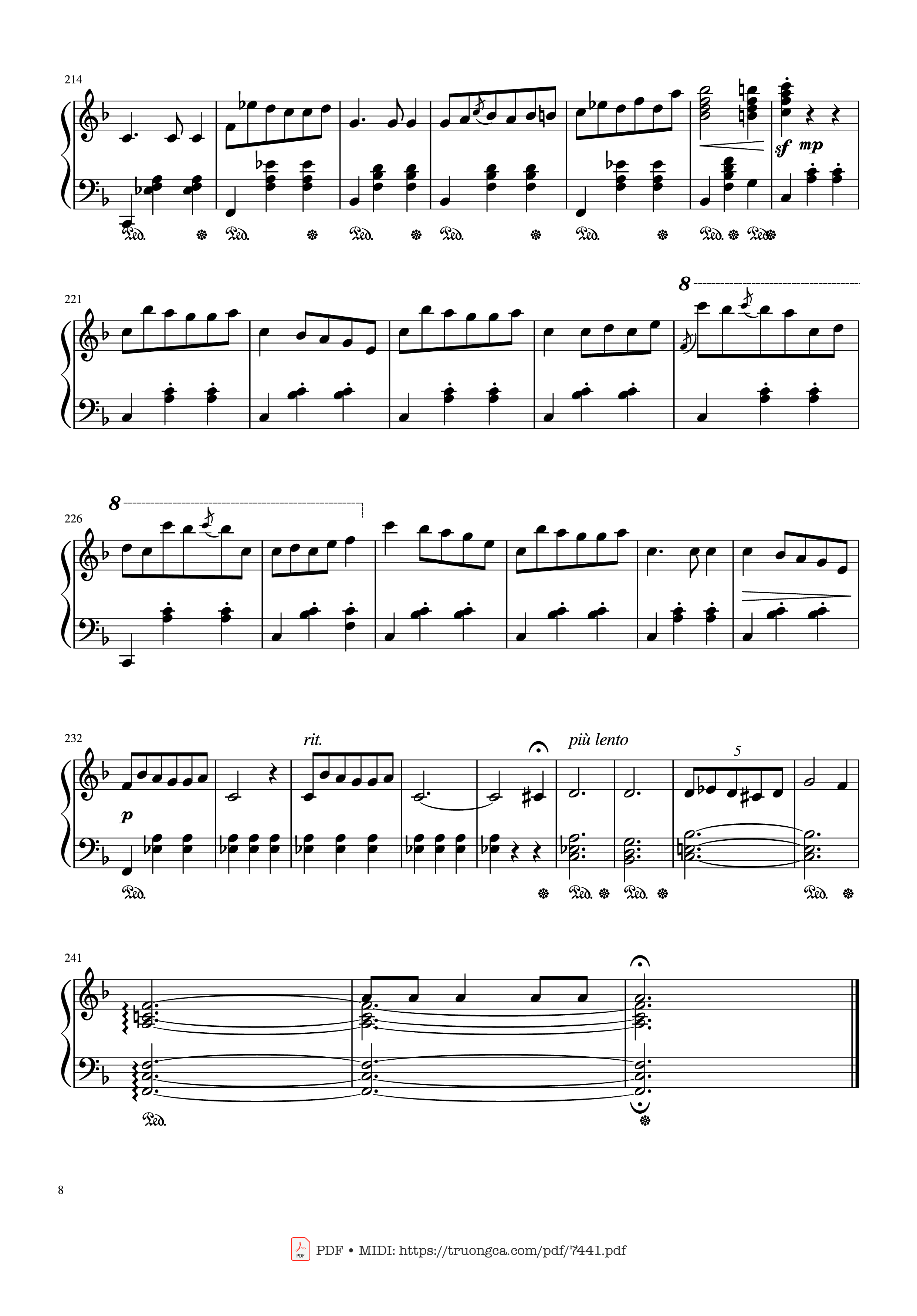 Page 8 of the piano sheet music PDF – Jingle Bells Variations Piano by Nhạc Ngoại