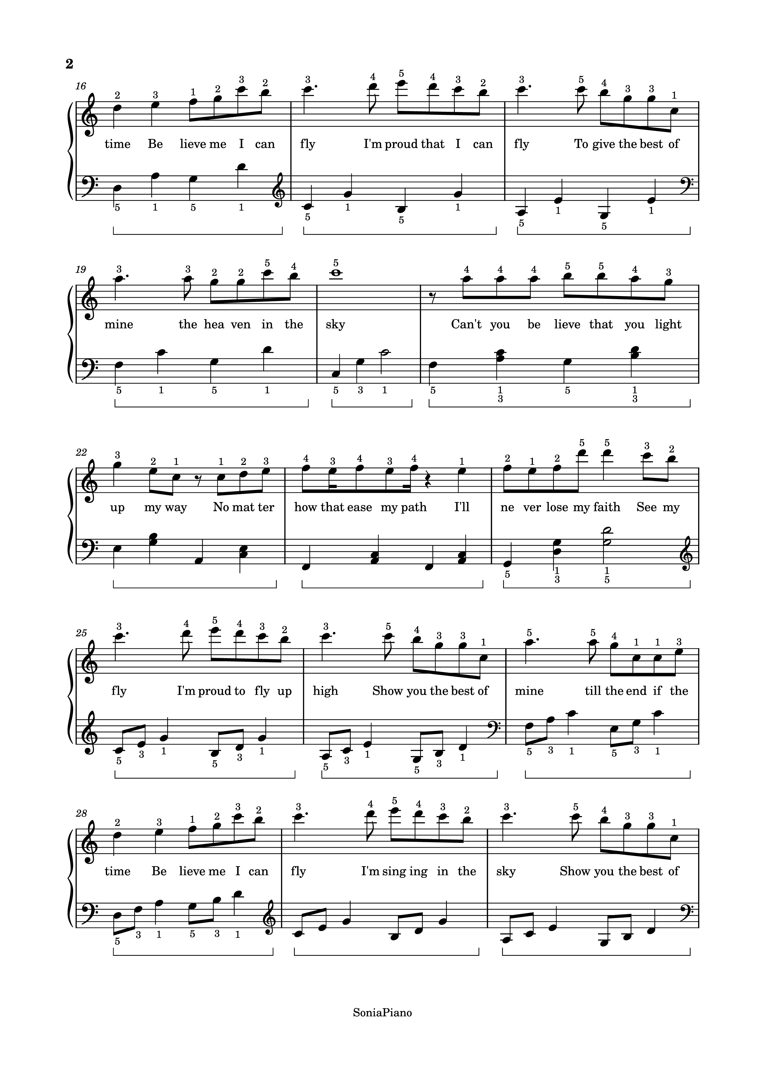 Page 2 of the piano sheet music PDF Piano – Proud of you sheet Piano Easy by Fiona Fung
