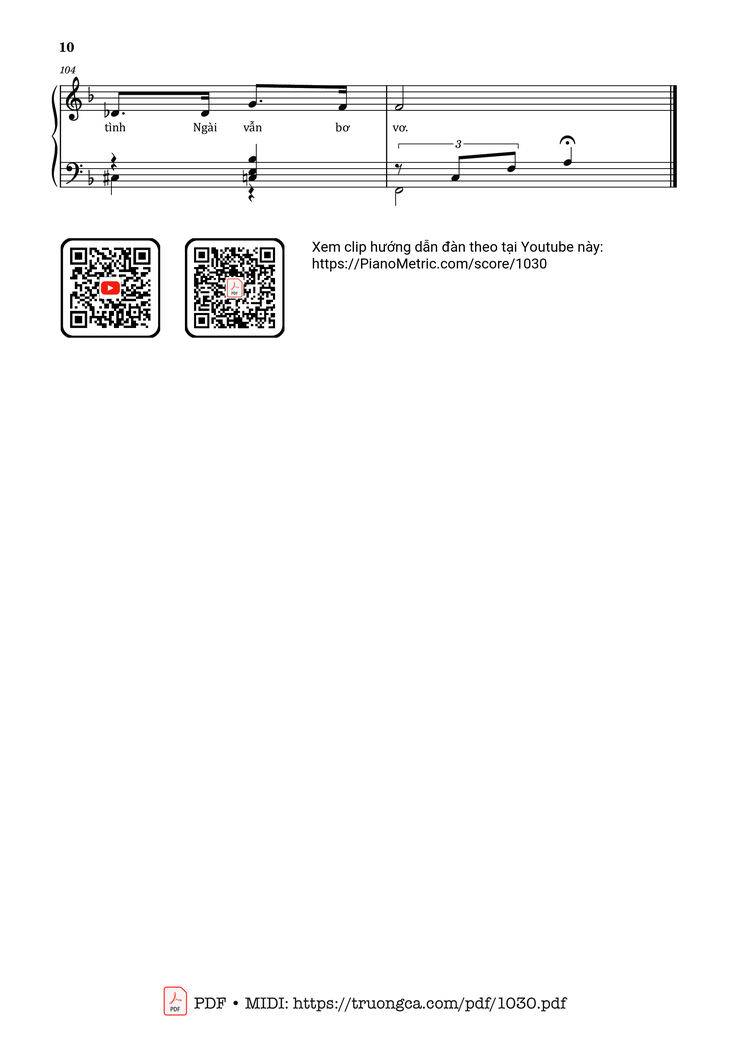 Page 10 of the piano sheet music PDF – Chúa đã mời gọi by Lm. Thái Nguyên