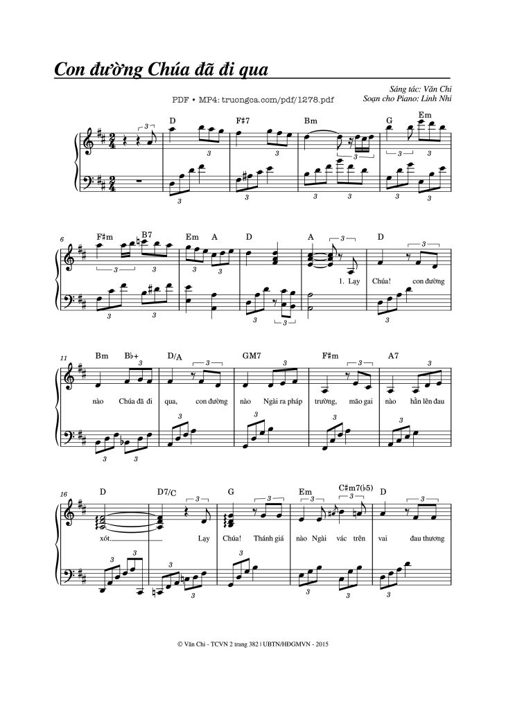 Lạy Chúa, con đường nào Chúa đã đi qua, Trang 1