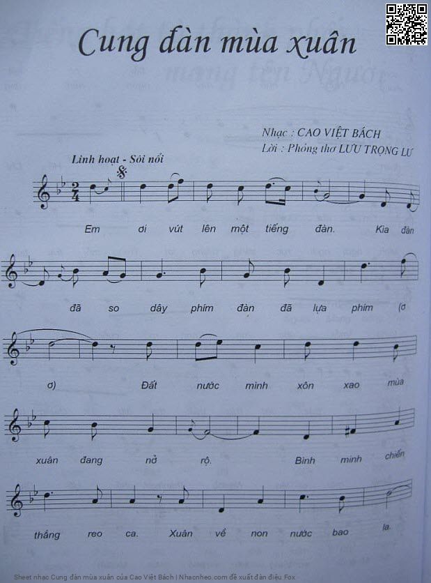 Page 1 of the piano sheet music PDF – Cung đàn mùa xuân by Cao Việt Bách