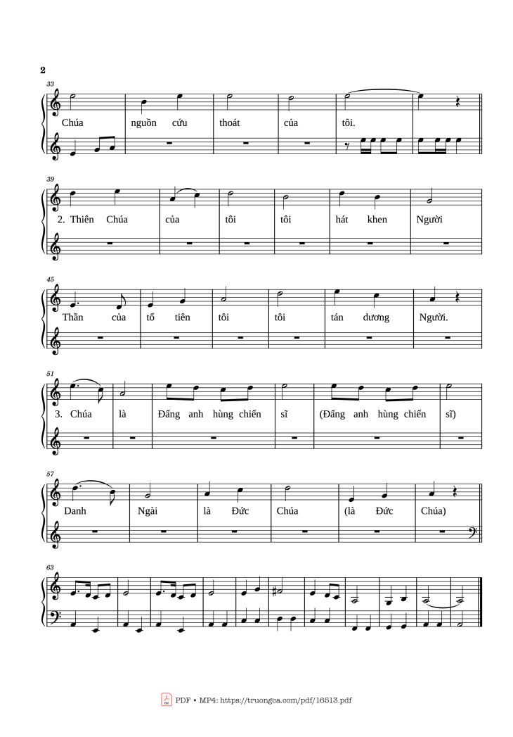 Page 2 of the piano sheet music PDF – Xuất Hành by Hoàng Kim