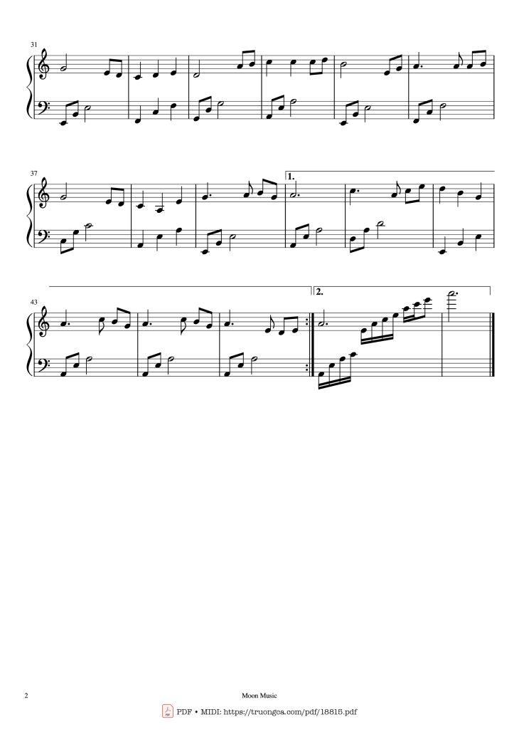 Page 2 of the piano sheet music PDF – Nhật Ký Của Mẹ Piano Sheet by Nguyễn Văn Chung