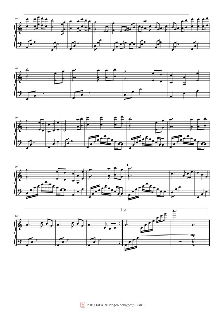 Page 2 of the piano sheet music PDF – Nhật Ký Của Mẹ sheet Piano solo by Nguyễn Văn Chung