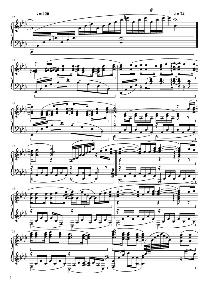 Page 2 of the piano sheet music PDF Piano – Let It Go (Disney