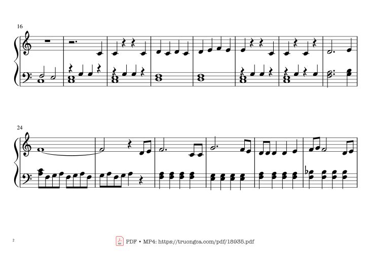 Page 2 of the piano sheet music PDF Piano – Let It Go Piano (kid) by C. Beck