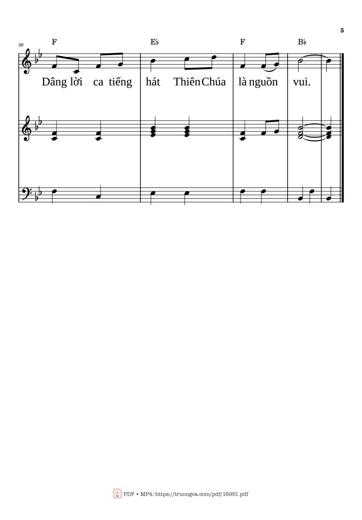 Page 5 of the piano sheet music PDF – Về đây Hỡi Người Piano đệm hát by Lan Thanh