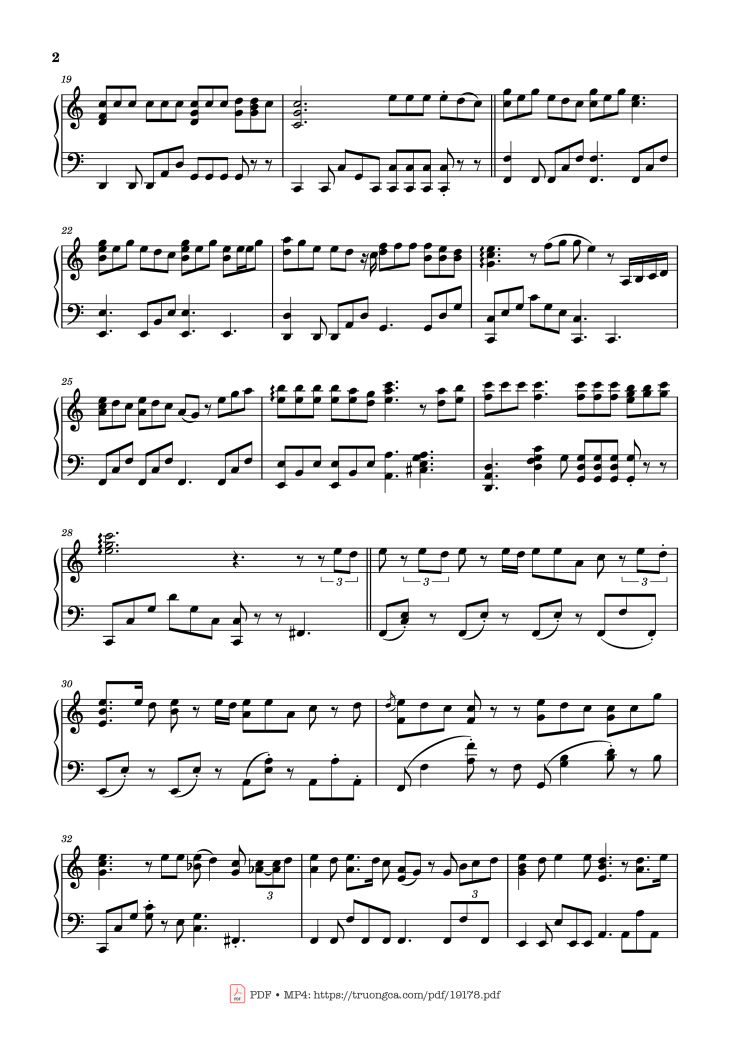 Page 2 of the piano sheet music PDF – Chuyện Đôi Ta Sheet Piano by Emcee L