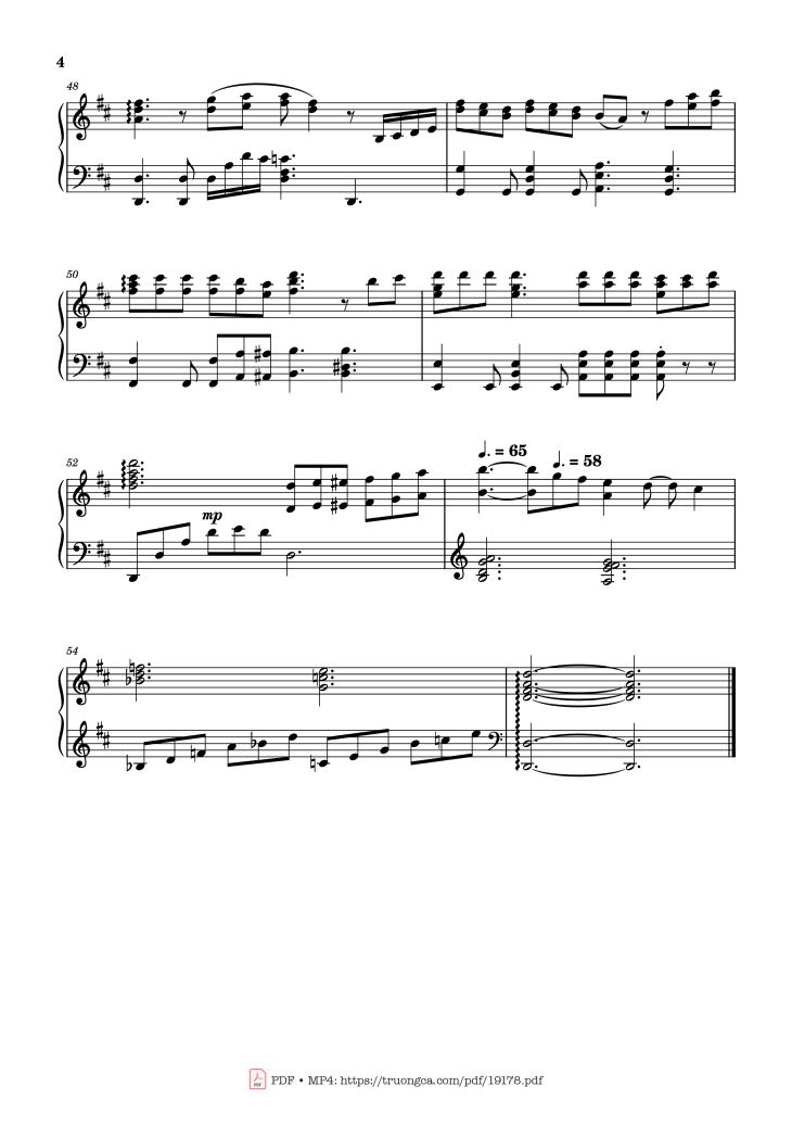 Page 4 of the piano sheet music PDF – Chuyện Đôi Ta Sheet Piano by Emcee L