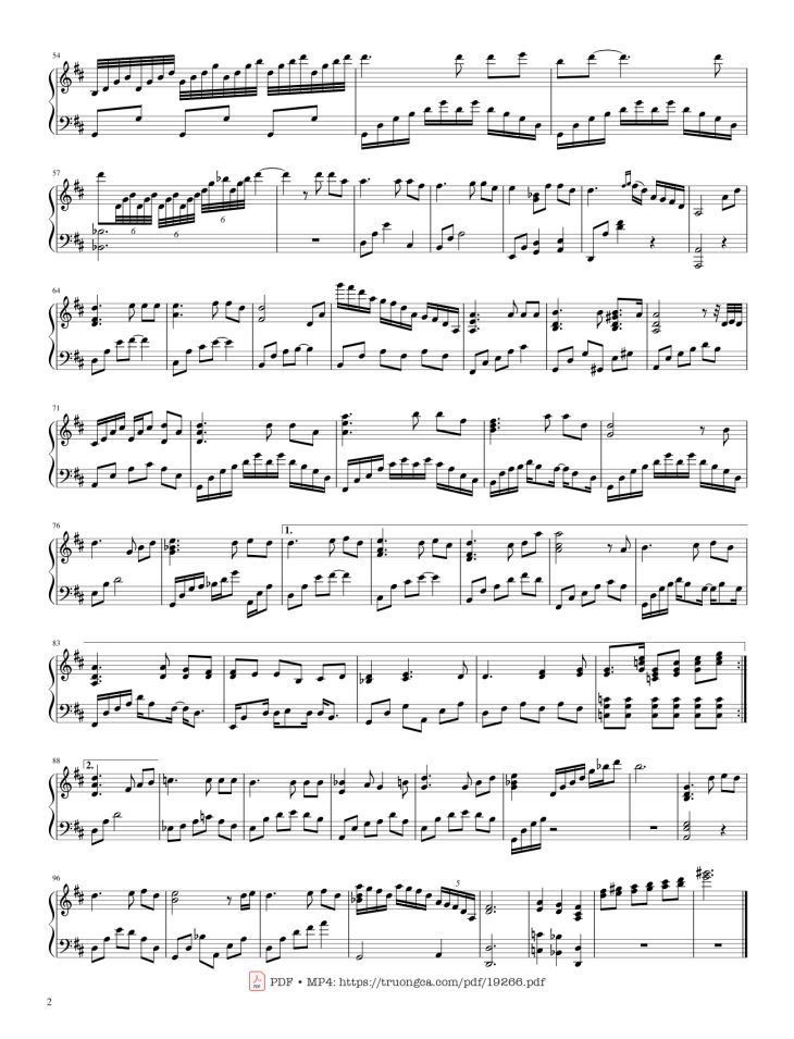 Page 2 of the piano sheet music PDF Piano – Niệm Khúc Cuối Sheet Piano by  Ngô Thụy Miên