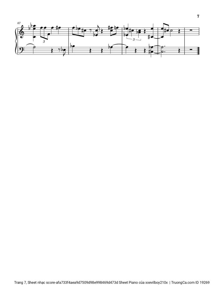 Page 7 of the piano sheet music PDF – Hào Quang Sheet Piano by Xxevilboy210x