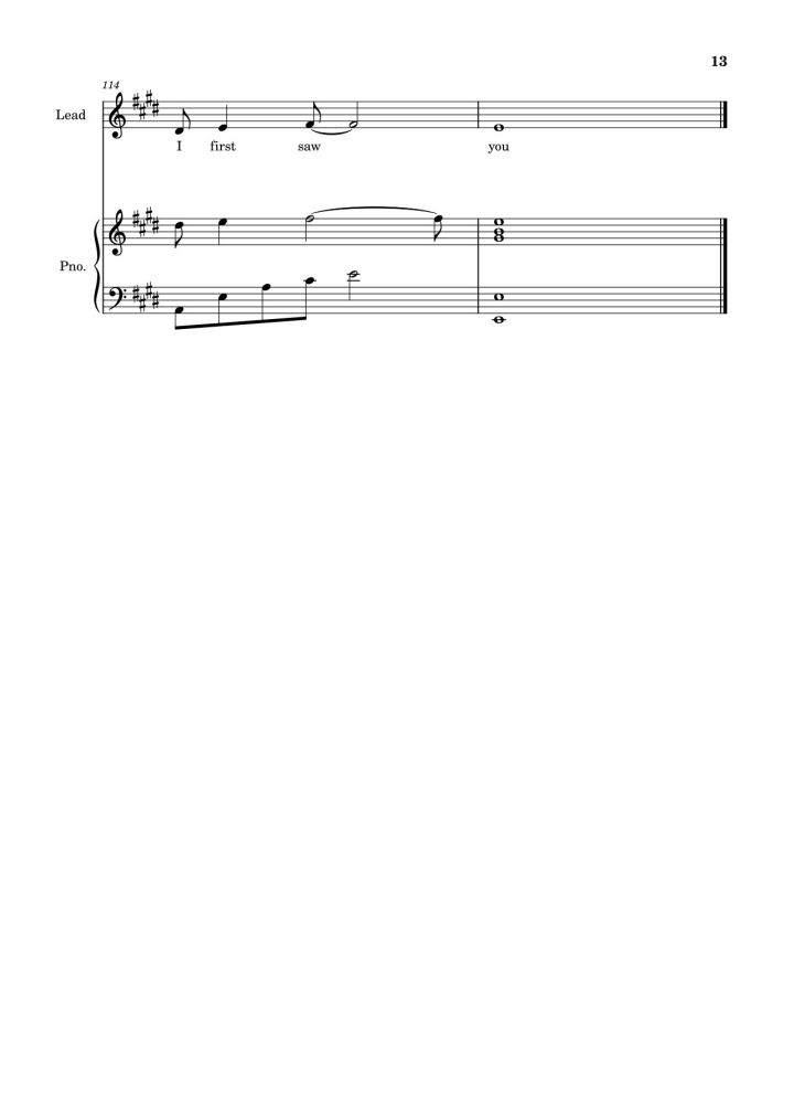 Page 13 of the piano sheet music PDF – Love Story (Taylor