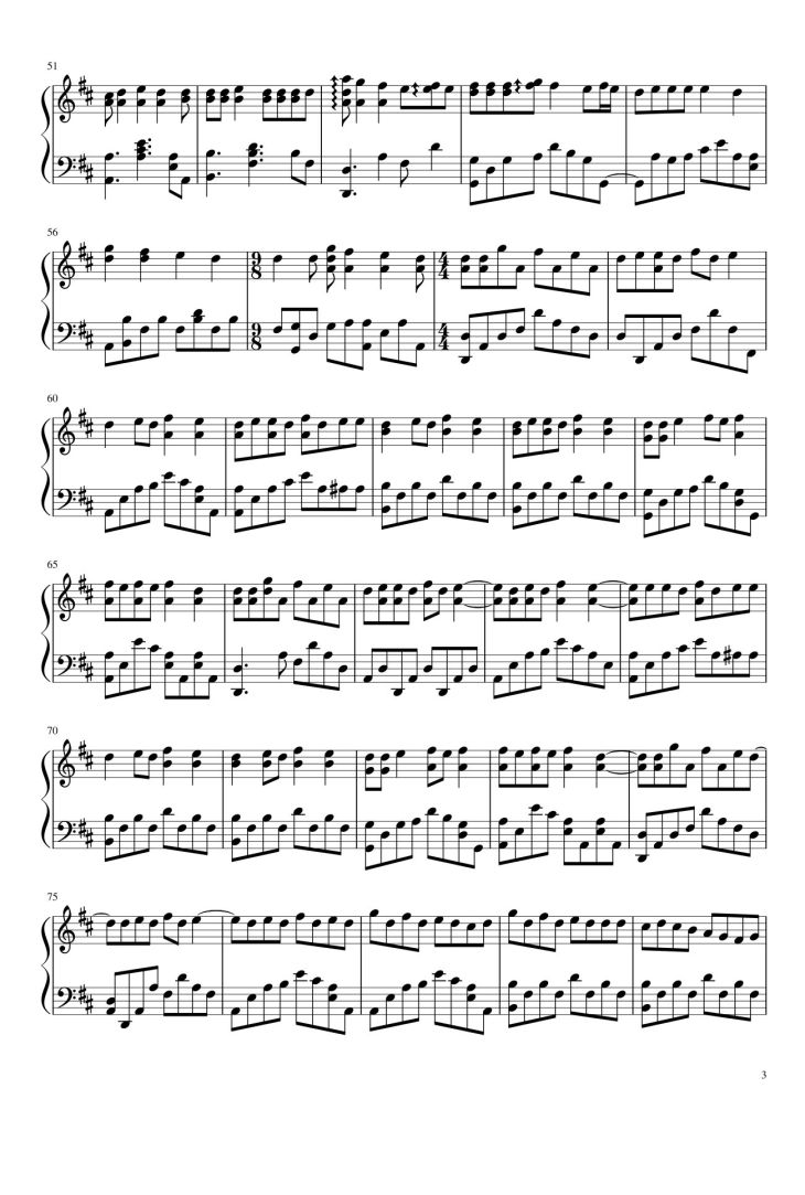 Page 3 of the piano sheet music PDF – Love Story Sheet Piano by Taylor Swift