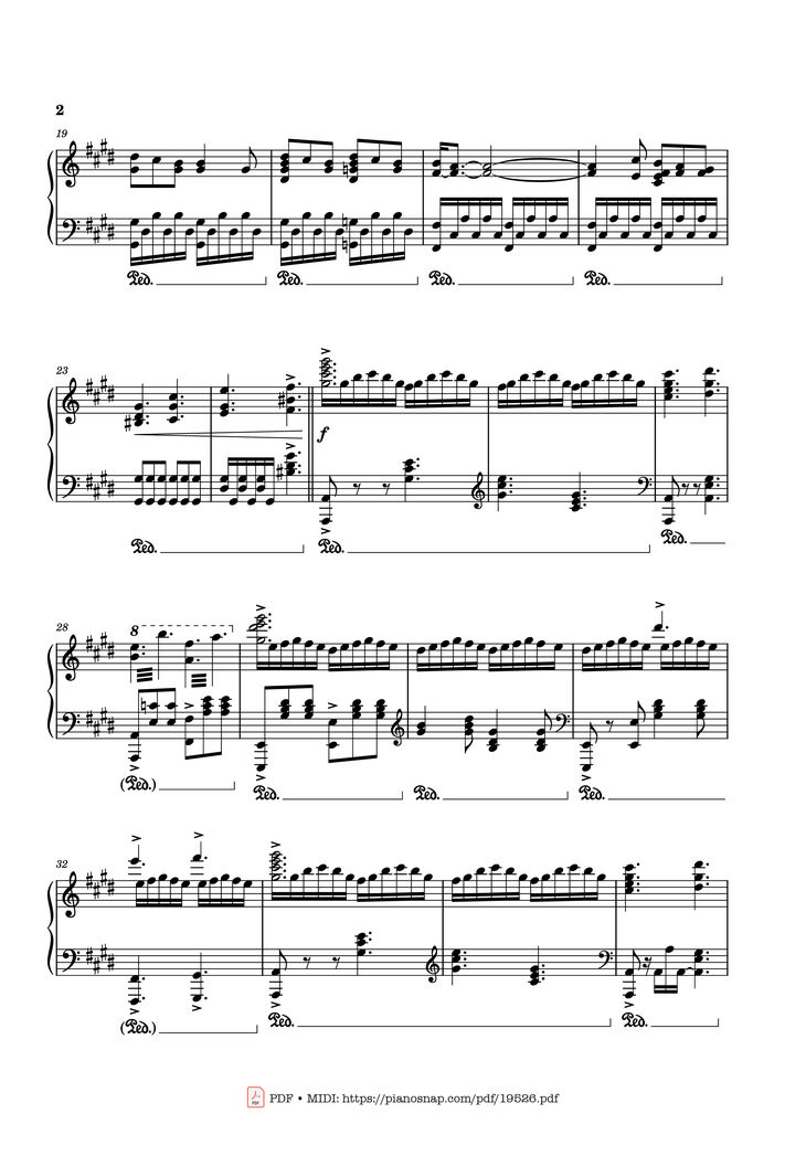 Page 2 of the piano sheet music PDF – Golden Hour JVKE Sheet Piano by Shawnshawnshawn