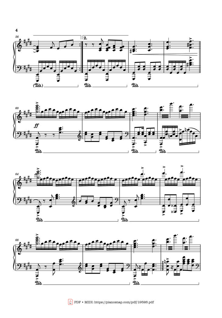 Page 4 of the piano sheet music PDF – Golden Hour JVKE Sheet Piano by Shawnshawnshawn