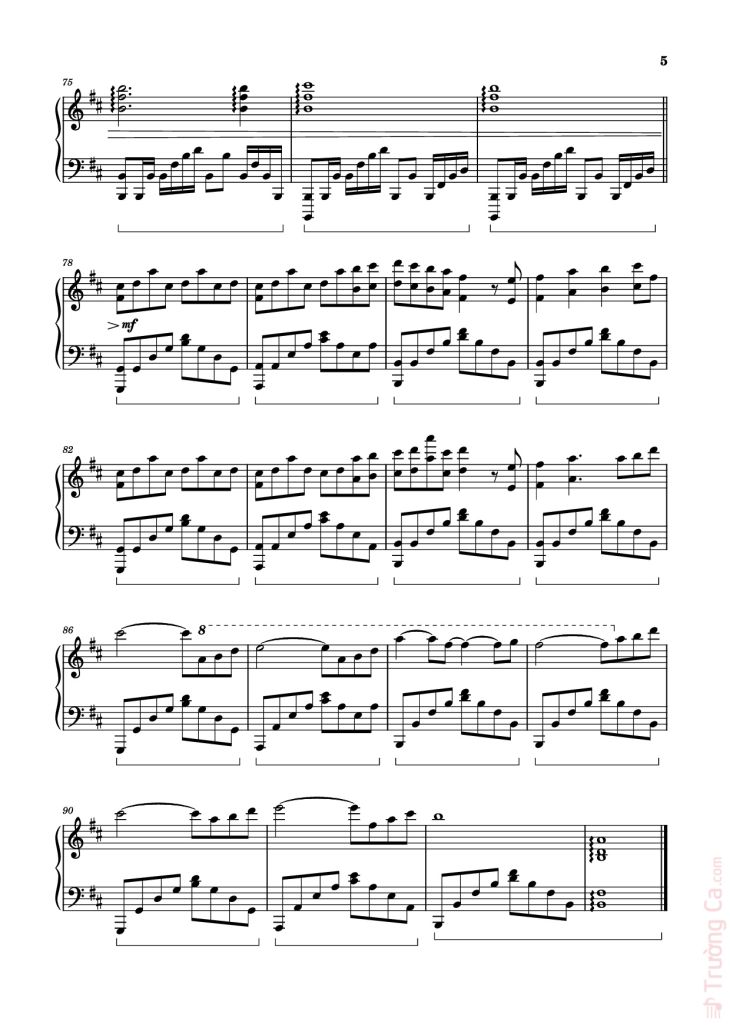 Page 5 of the piano sheet music PDF – Tori no Uta Sheet Piano by Haydenwong825