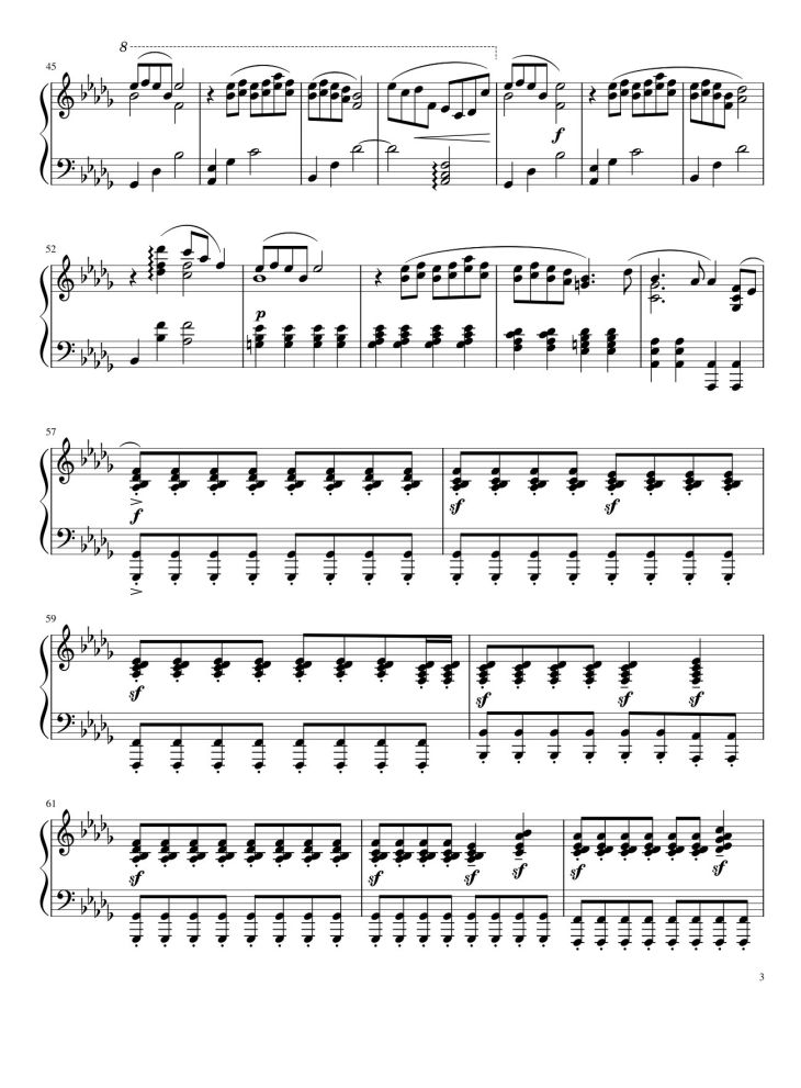 Page 3 of the piano sheet music PDF – Merry Christmas, Mr. Lawrence Sheet Piano by Ryuichi Sakamoto