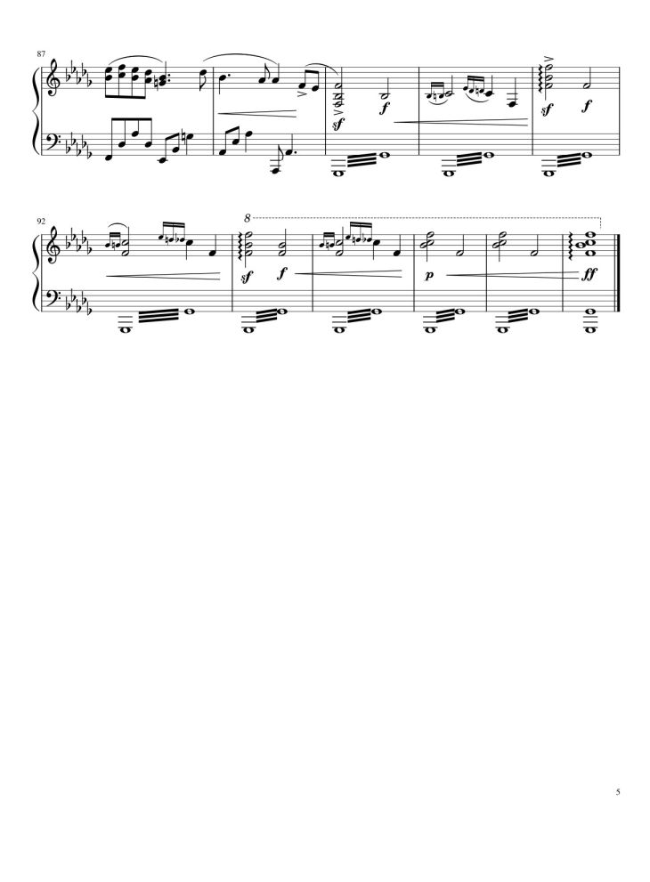 Page 5 of the piano sheet music PDF – Merry Christmas, Mr. Lawrence Sheet Piano by Ryuichi Sakamoto
