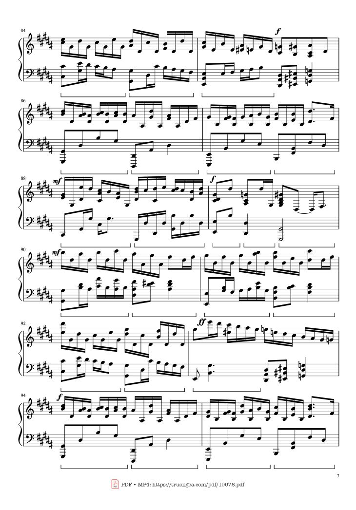 Page 7 of the piano sheet music PDF – Flower Dance Sheet Piano by DJ Okawari