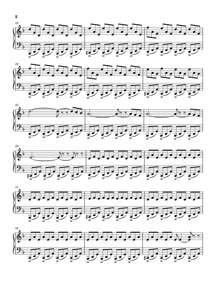 Page 2 of the piano sheet music PDF – Van Gogh Sheet Piano by Howtopiano1