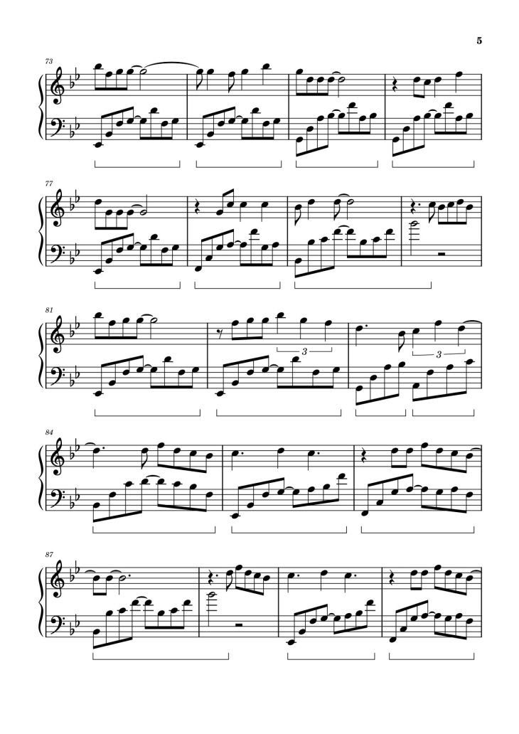 Page 5 of the piano sheet music PDF – Hẹn ước từ hư vô Sheet Piano by Phan Mạnh Quỳnh