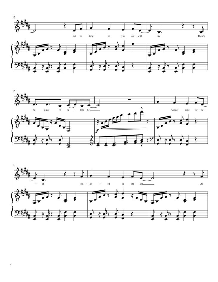 Page 2 of the piano sheet music PDF – Rather be Sheet Piano by Trang Lam