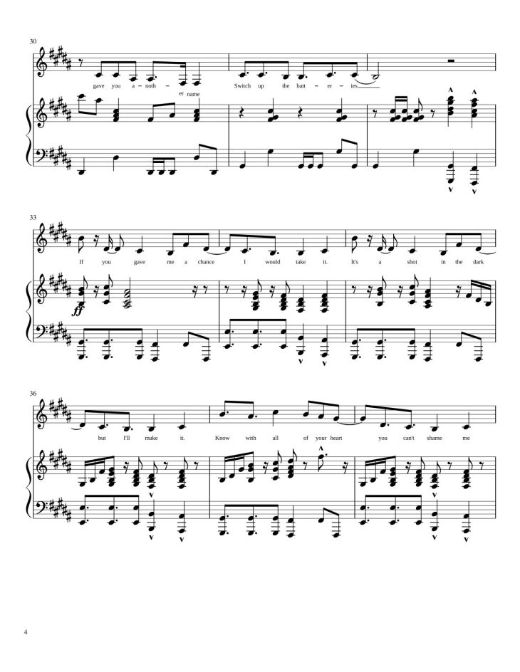 Page 4 of the piano sheet music PDF – Rather be Sheet Piano by Trang Lam