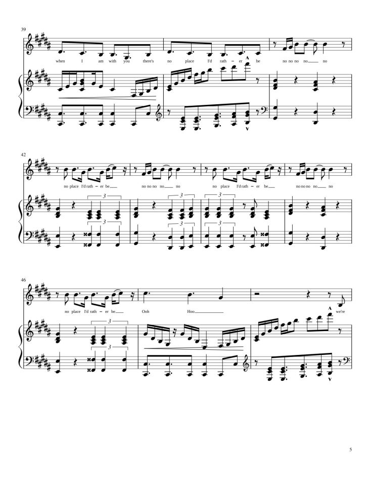 Page 5 of the piano sheet music PDF – Rather be Sheet Piano by Trang Lam