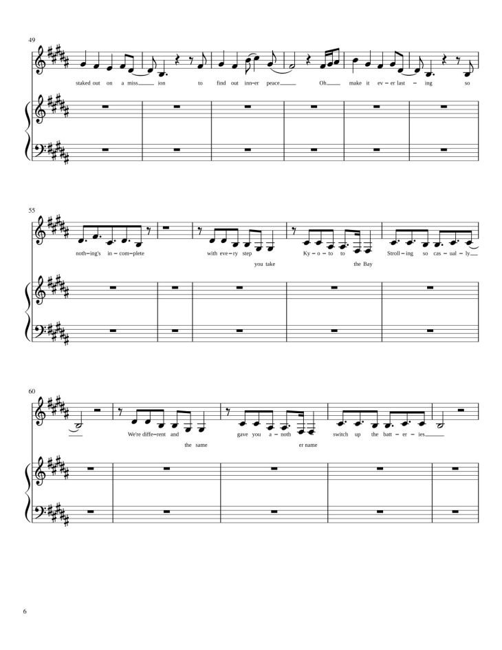 Page 6 of the piano sheet music PDF – Rather be Sheet Piano by Trang Lam