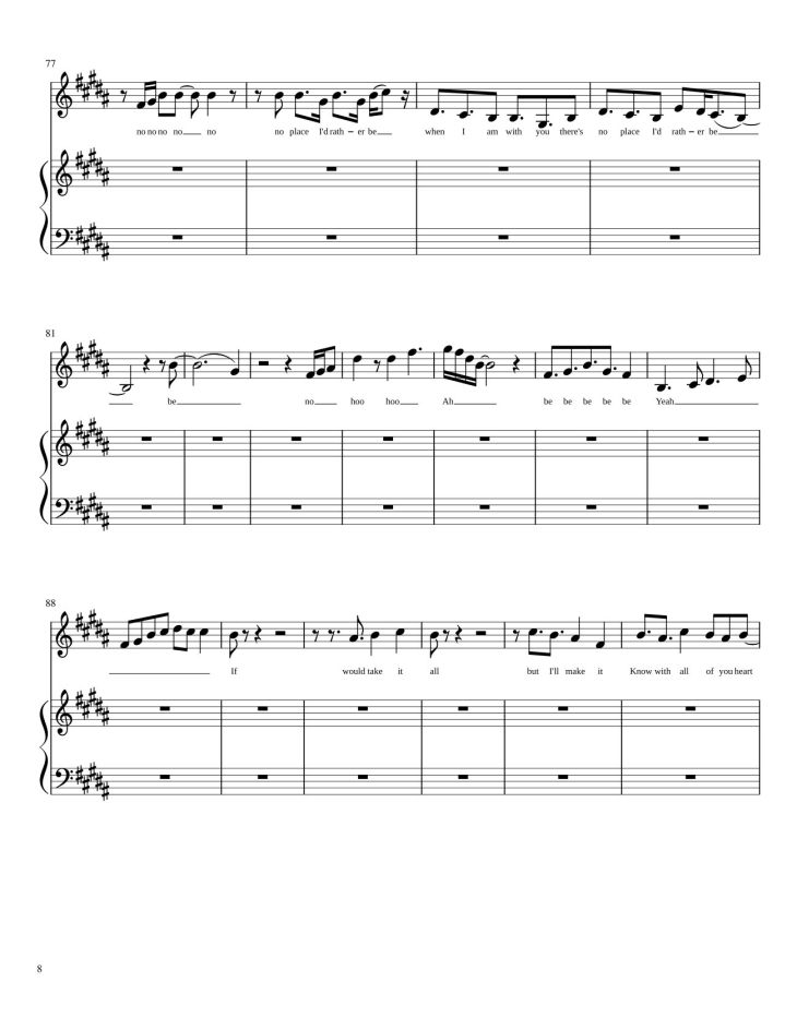 Page 8 of the piano sheet music PDF – Rather be Sheet Piano by Trang Lam