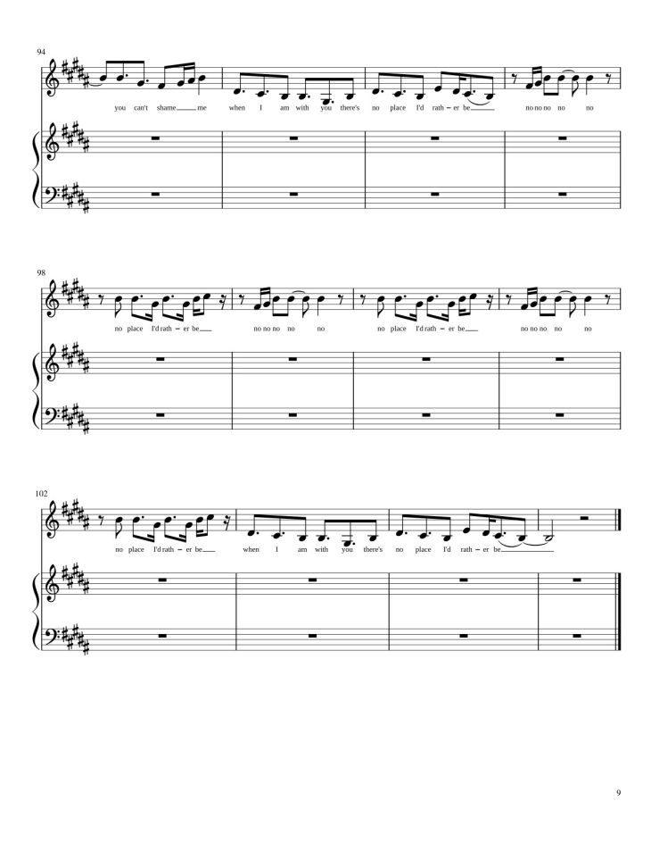 Page 9 of the piano sheet music PDF – Rather be Sheet Piano by Trang Lam