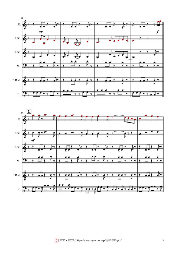 Page 3 of the piano sheet music PDF – Mary