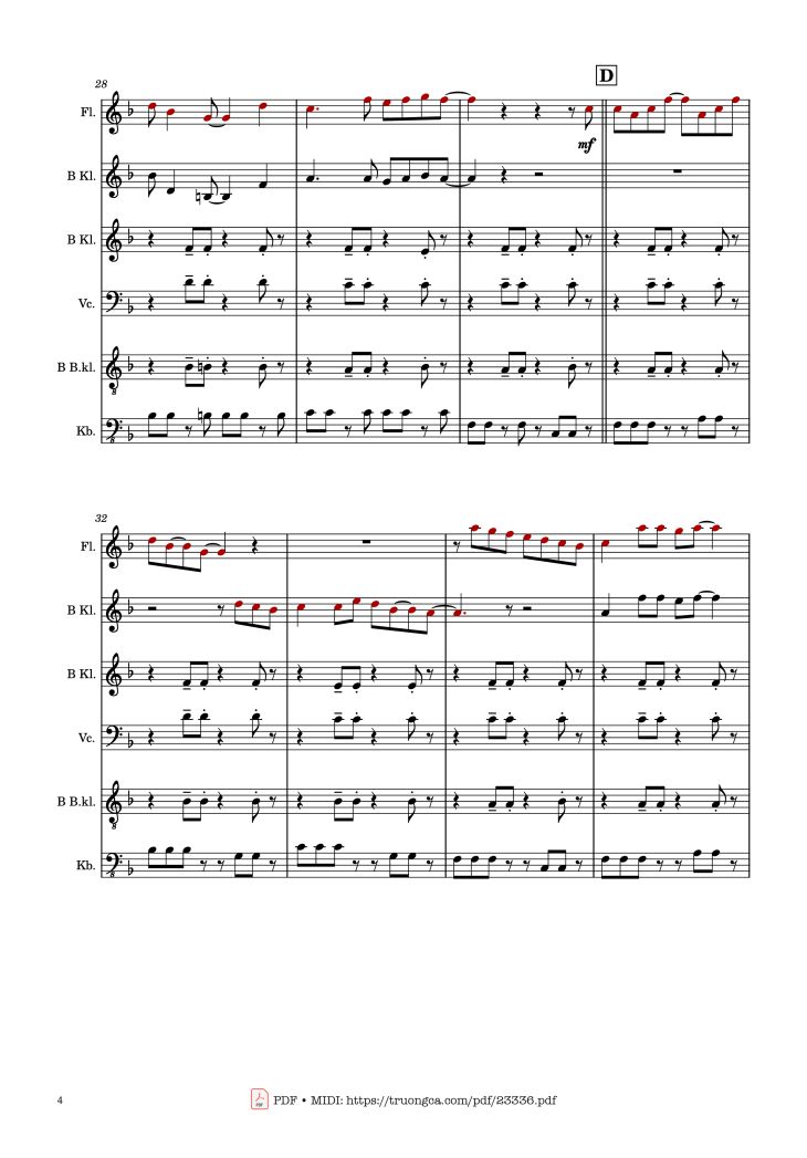 Page 4 of the piano sheet music PDF – Mary