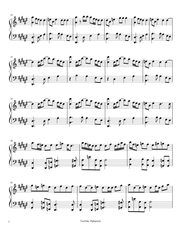 Key F♯ major D♯ minor F♯ D♯m Arr by Piplupsicle, Trang 2