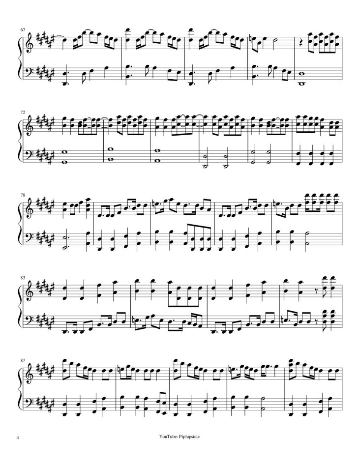 Key F♯ major D♯ minor F♯ D♯m Arr by Piplupsicle, Trang 4