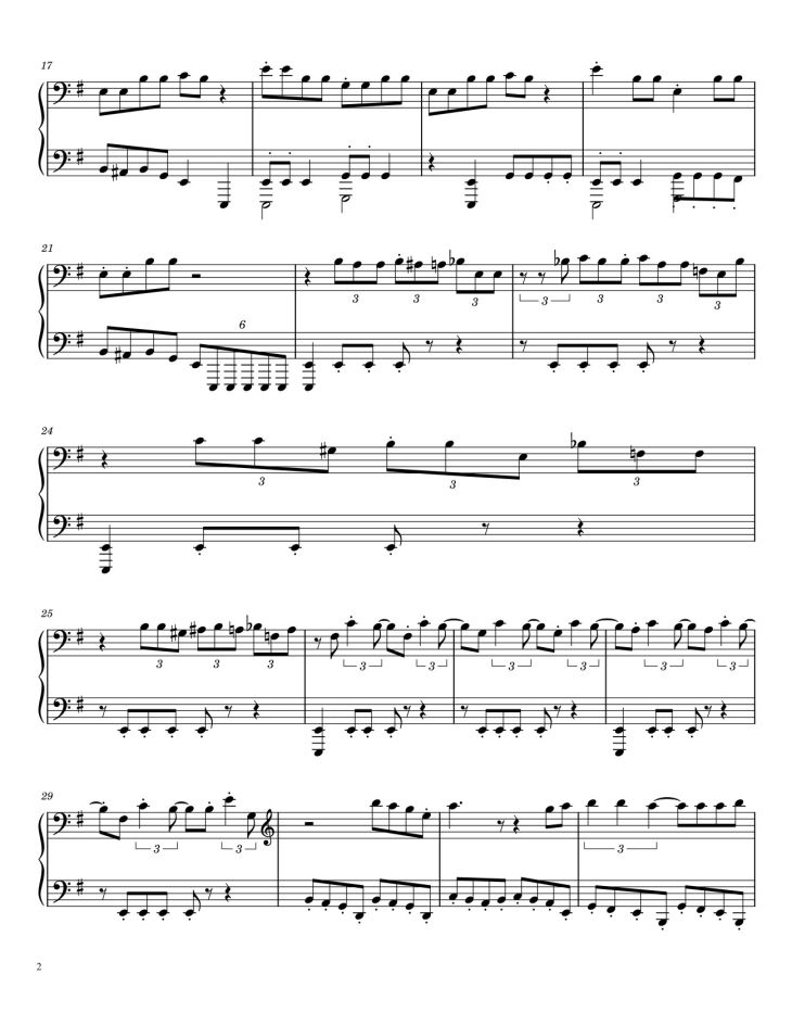 Page 2 of the piano sheet music PDF – BLACKPINK (뚜두뚜두) 