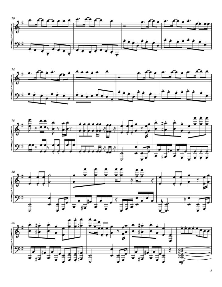 Page 5 of the piano sheet music PDF – BLACKPINK (뚜두뚜두) 