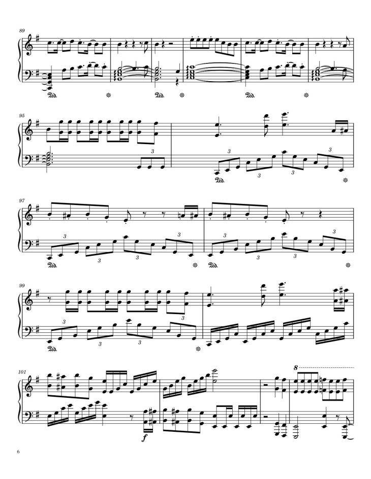Page 6 of the piano sheet music PDF – BLACKPINK (뚜두뚜두) 