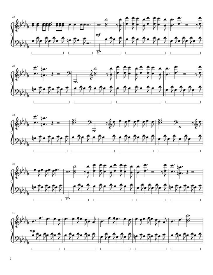 Key D♭ major B♭ minor D♭ B♭m Imagine Dragons, Trang 2