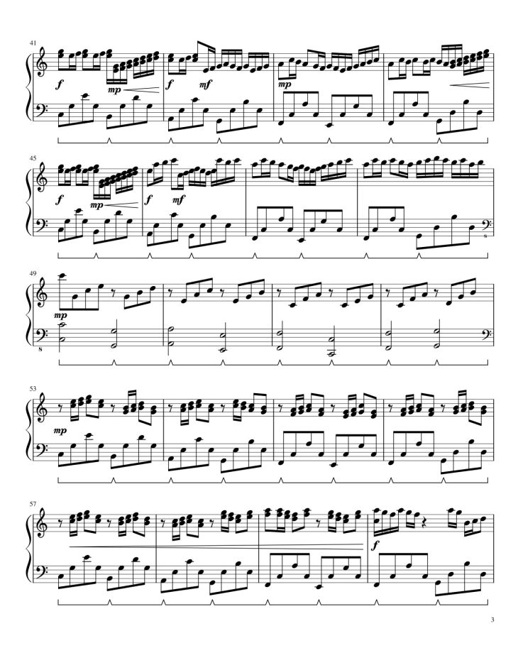 Page 3 of the piano sheet music PDF – Pachelbel Canon in C Sheet Piano by CHJC