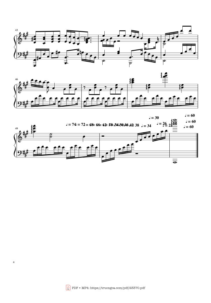 Page 4 of the piano sheet music PDF Piano – Happy New Year Sheet Piano by Tạ Quốc Vinh