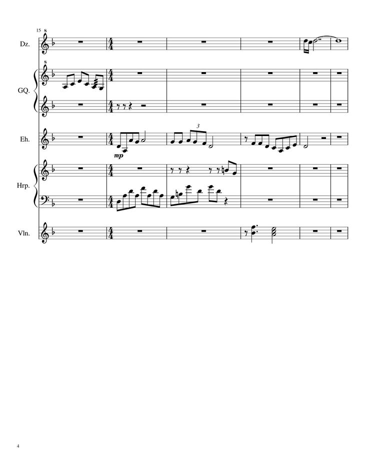Page 4 of the piano sheet music PDF – Traditional Chinese Music Sheet Violin by TheLight OI