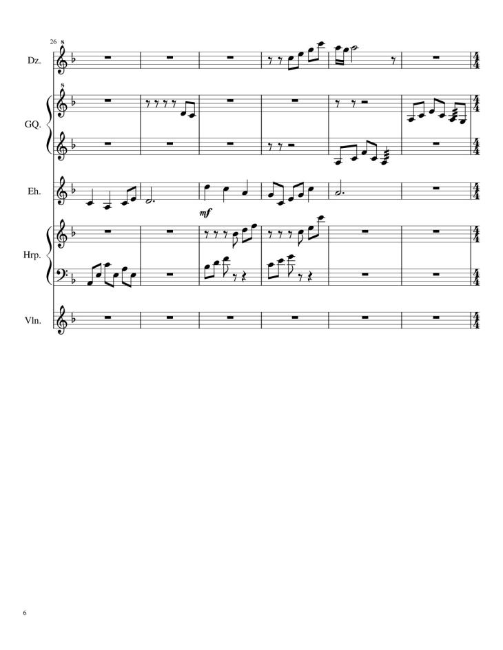 Page 6 of the piano sheet music PDF – Traditional Chinese Music Sheet Violin by TheLight OI